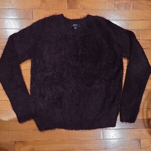 Forever 21 Women's Dark Purple Y2K Crewneck Sweater